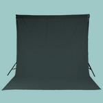 A chromakey curtain.